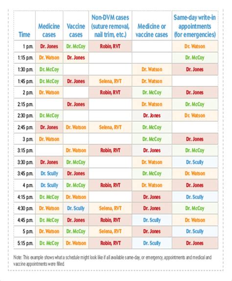 Doctor's Schedule .